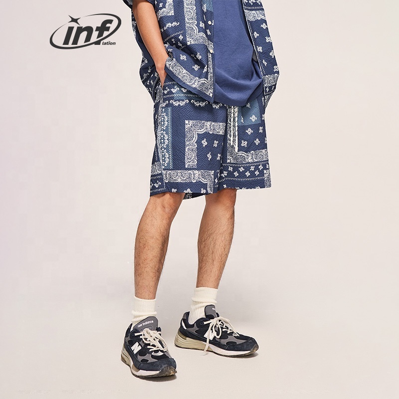 INFLATION Seersucker Paisley Shorts Summrt Island Vaction Beach Brand Custom Logo Short