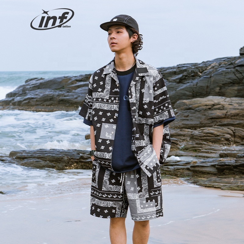 INFLATION Seersucker Paisley Shorts Summrt Island Vaction Beach Brand Custom Logo Short