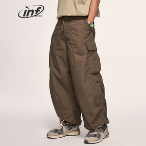 INFLATION Parachute Pants Windbreak Fabric Baggy Shrink Pocket Cargo Elastic Men's Pants & Trousers