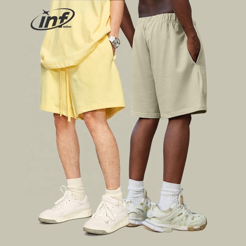 INFLATION Summer Sporty Shorts Men Basic Blank Shorts Oversize Heavy weight Shorts Unisex