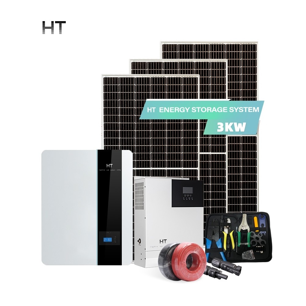 HT Cheap 3000 Watt Off Grid Solar Energy System Complete Factory Price 3kw Solar Home System Kits With Battery and Inverter