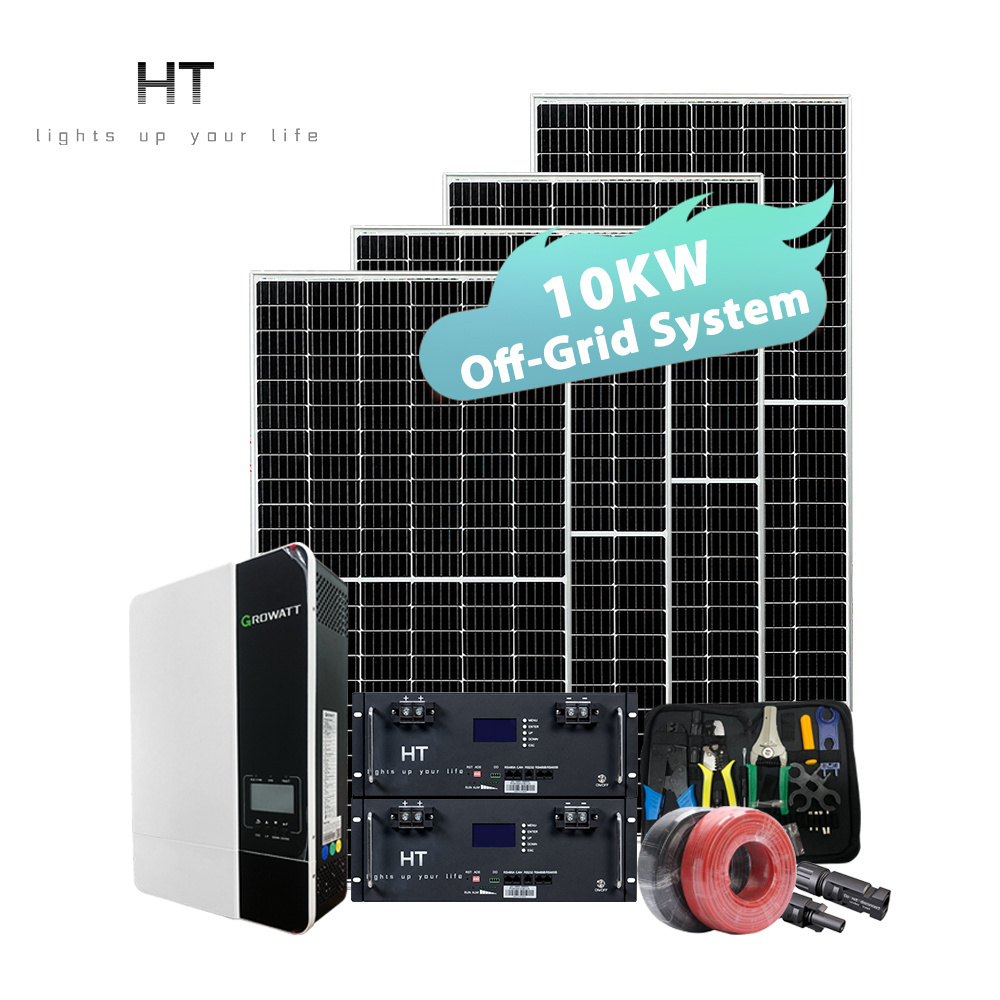 HT Solar system 10kw complete battery off grid solar power system home energy systems commercial industry solar power generator