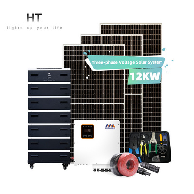 HT Complete Set Solar Energy Power Storage System 3KW 5KW 6KW 8KW 10KW Hybrid Solar Panel Electric Power Generation Kit