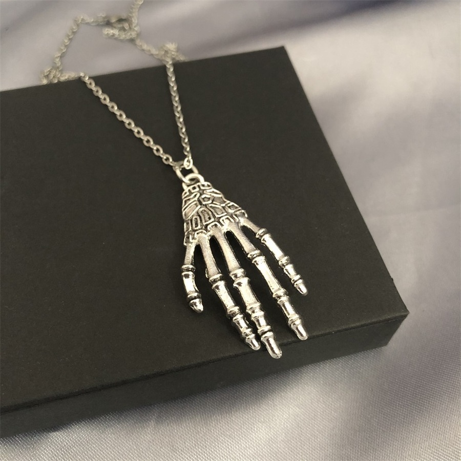 Simply design skeleton hands All Saints' Day  Halloween women necklaces earrings set