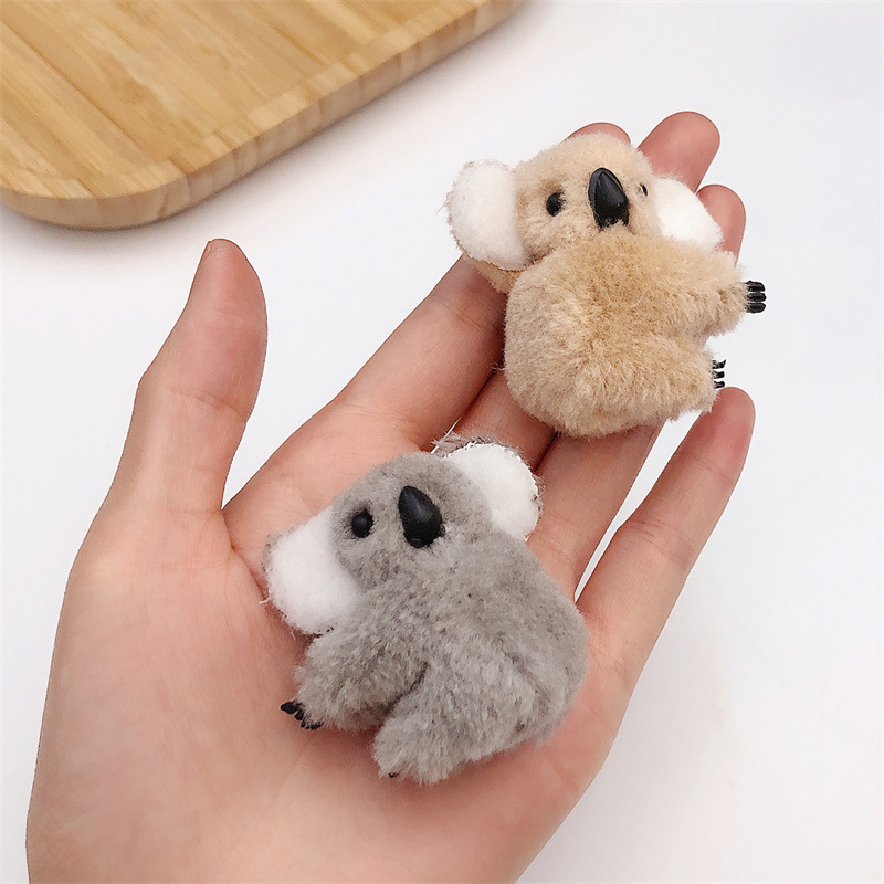 Cute Little Koala Hairpin Side Plush Koala Hairpin Trumpet Clip