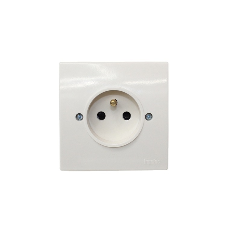 Ingelec French indoor glass wall plug and socket insert uk french and africa standard wall switch and socket