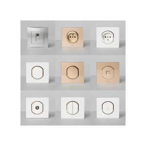 YAKI Saudi Arabia Russia EU European French Style Pc Panel Gold Grey White Color Electric Power Wall Light Switches And Sockets