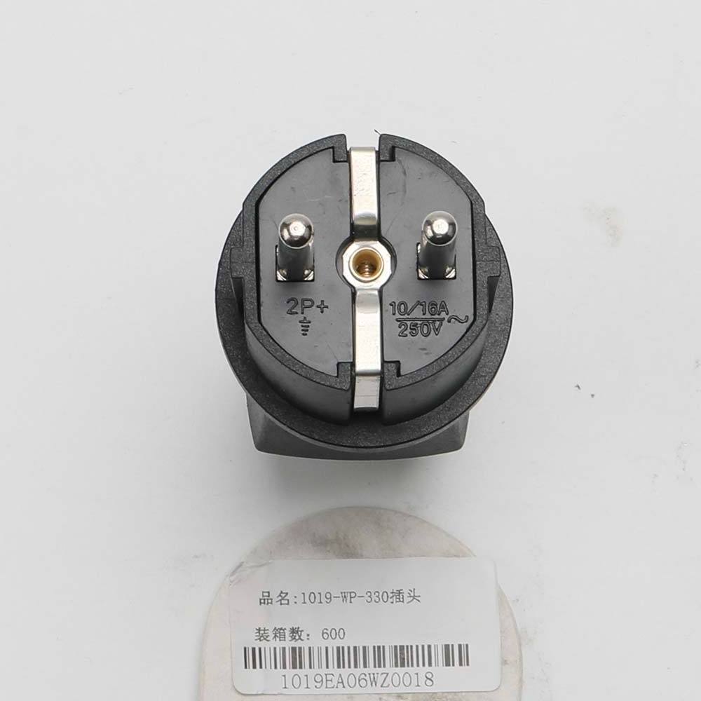 Pure black two-pin plug is practical and popular, good quality and good sales, simple style with cover