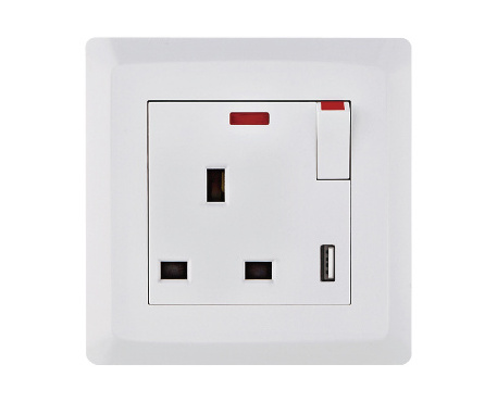 Bright color appliances Installation - electrical wall switch socket single and double power distribution plant