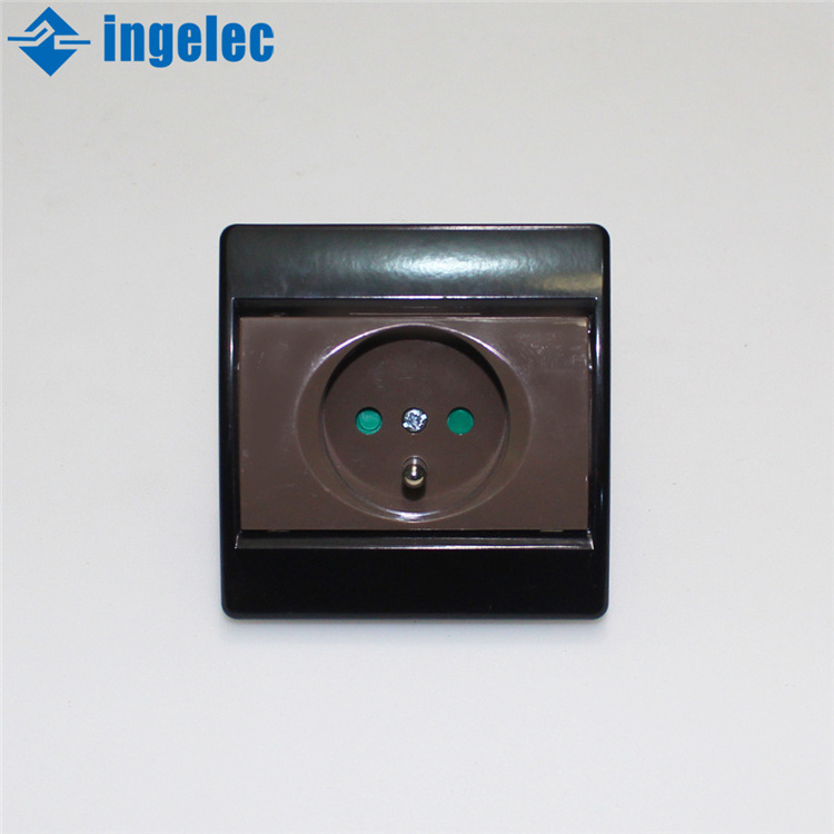 Ingelec French indoor glass wall plug and socket insert uk french and africa standard wall switch and socket