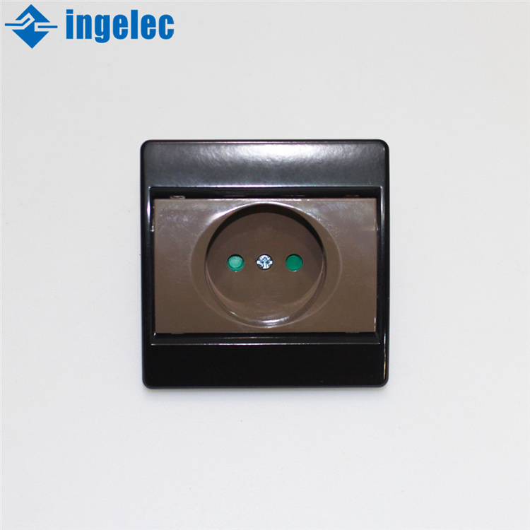 Ingelec French indoor glass wall plug and socket insert uk french and africa standard wall switch and socket