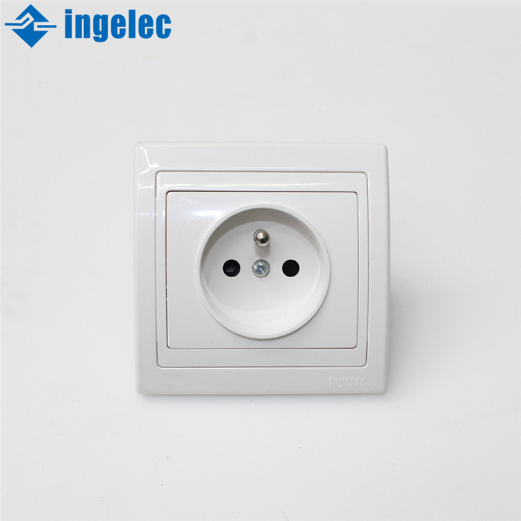 Ingelec French indoor glass wall plug and socket insert uk french and africa standard wall switch and socket