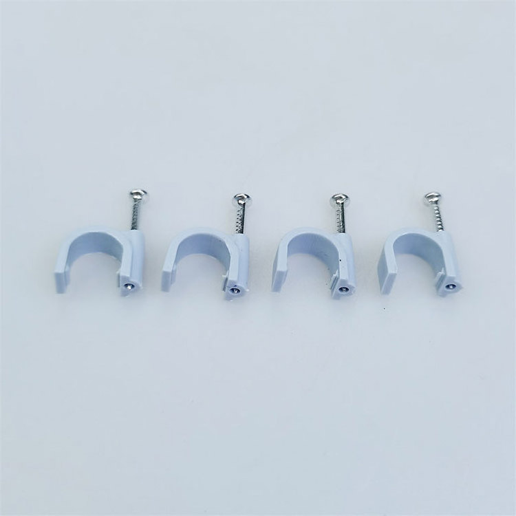 ingelec Electrical Wiring Accessories Flat Nail Clip Round Plastic Wall Cable Wire Clips cable staple