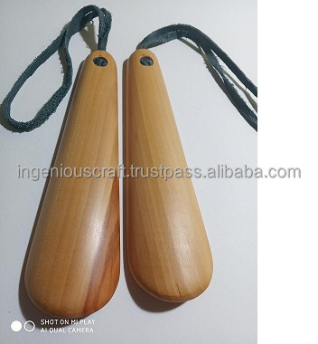 LATEST DESIGN Natural  Wood Small Pocket Shoe Horn Polished Hot Sale  Wooden Shoe Horn by ingenious craft