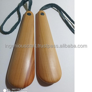 LATEST DESIGN Natural  Wood Small Pocket Shoe Horn Polished Hot Sale  Wooden Shoe Horn by ingenious craft