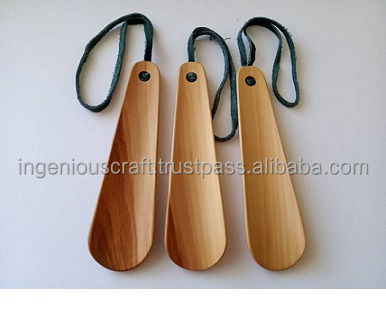 LATEST DESIGN Natural  Wood Small Pocket Shoe Horn Polished Hot Sale  Wooden Shoe Horn by ingenious craft