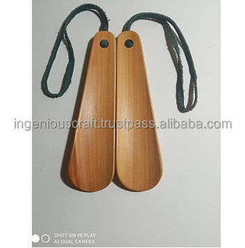 LATEST DESIGN Natural  Wood Small Pocket Shoe Horn Polished Hot Sale  Wooden Shoe Horn by ingenious craft