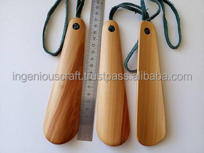 LATEST DESIGN Natural  Wood Small Pocket Shoe Horn Polished Hot Sale  Wooden Shoe Horn by ingenious craft