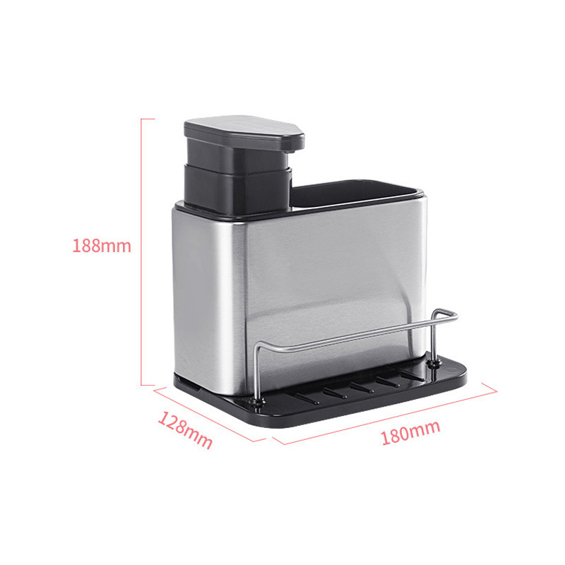 Stainless Steel 304 Kitchen Sink Caddy with Drip Tray Kitchen Sponge Holder Sink Caddy Sink Organizer for Sponge Holder