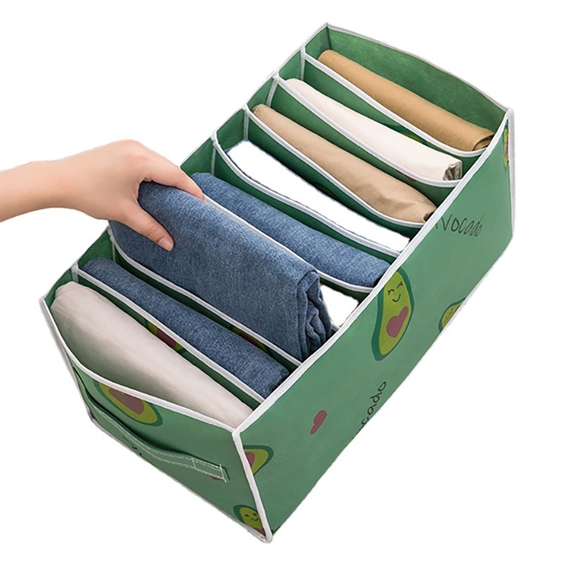 Factory Direct Sales Washable Collapsible 7 Grids Foldable Wardrobe Clothes Organizer for Pants Jeans Leggings