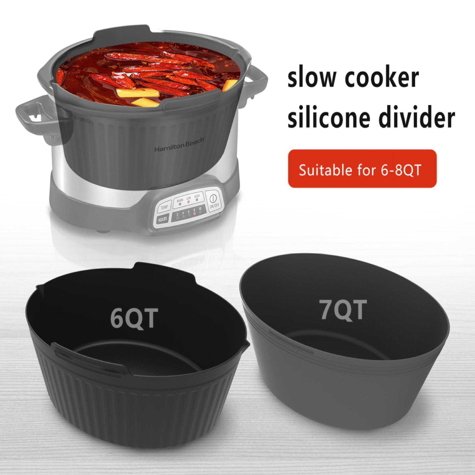 2024 hot sell  Cooker Liners fit for 6QT -8 QT Silicone Slow Cooker Divider Liner Reusable Cooking Liner for Round and Oval Slow