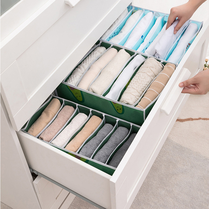 Factory Direct Sales Washable Collapsible 7 Grids Foldable Wardrobe Clothes Organizer for Pants Jeans Leggings