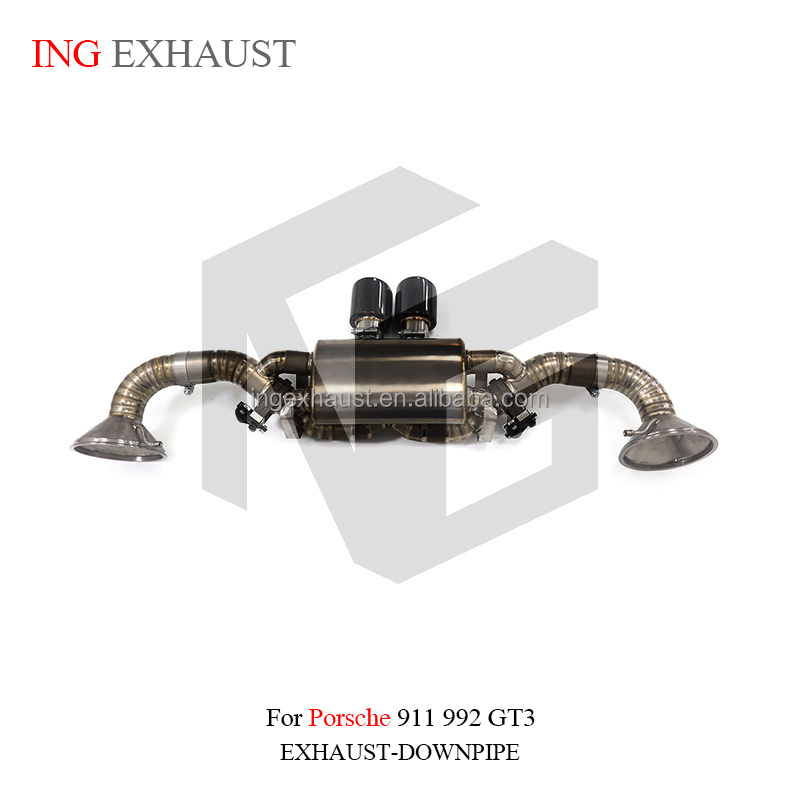 ING High Performance Titanium Exhaust System Catback For Porsche 911 992  GT3 2021+ 4.0T With Muffler Valves Exhaust Pipes