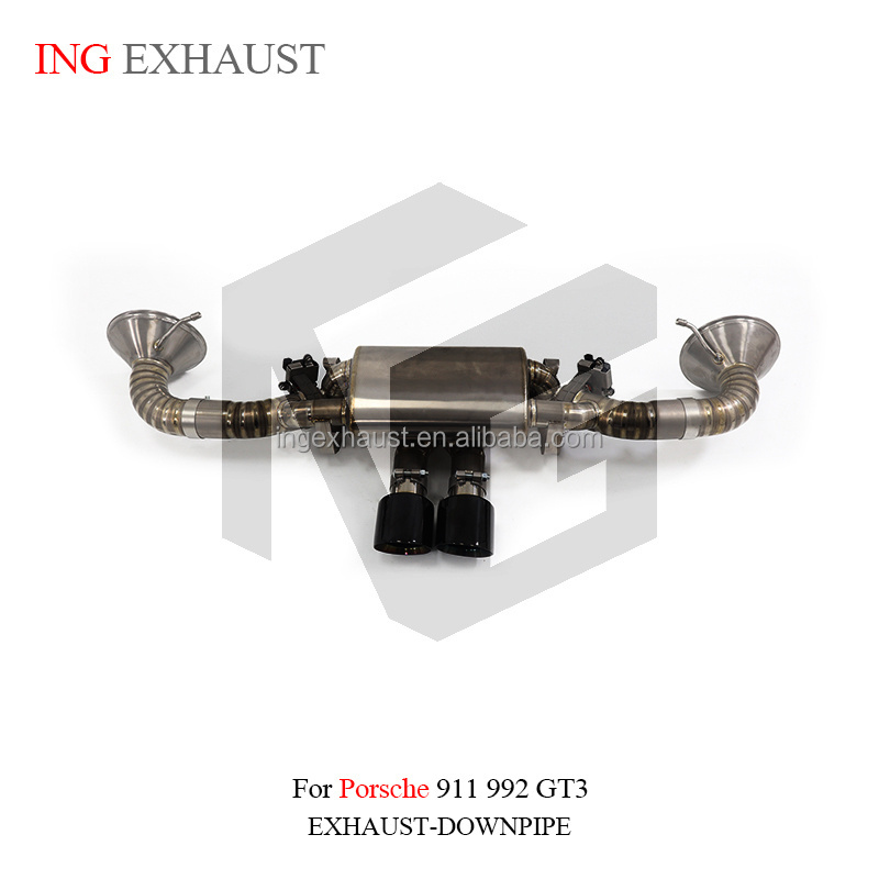 ING High Performance Titanium Exhaust System Catback For Porsche 911 992  GT3 2021+ 4.0T With Muffler Valves Exhaust Pipes