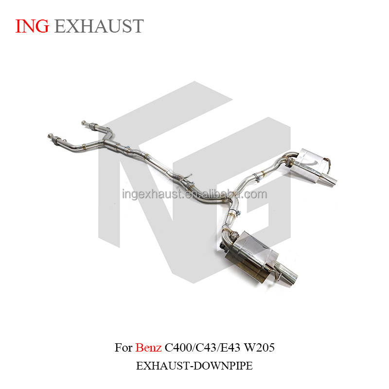 ING For Mercedes-Benz E43 C43 C400 GLC43 W205 Stainless Steel Catback Exhaust Valve valve exhaust With Remote Control Muffler