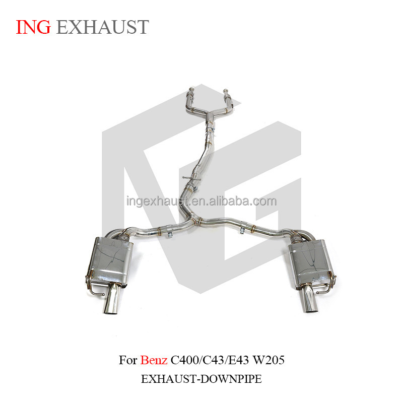 ING For Mercedes-Benz E43 C43 C400 GLC43 W205 Stainless Steel Catback Exhaust Valve valve exhaust With Remote Control Muffler