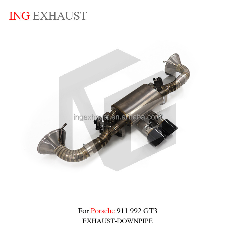 ING High Performance Titanium Exhaust System Catback For Porsche 911 992  GT3 2021+ 4.0T With Muffler Valves Exhaust Pipes