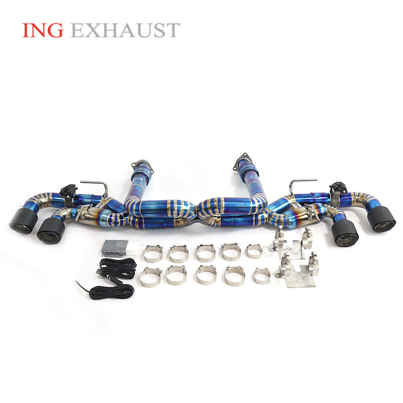 ING new items titanium alloy Catback exhaust muffler with valve fit for Corvette C8 6.2 Titanium alloy Exhaust