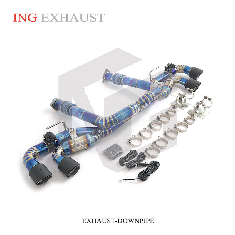 ING new items titanium alloy Catback exhaust muffler with valve fit for Corvette C8 6.2 Titanium alloy Exhaust