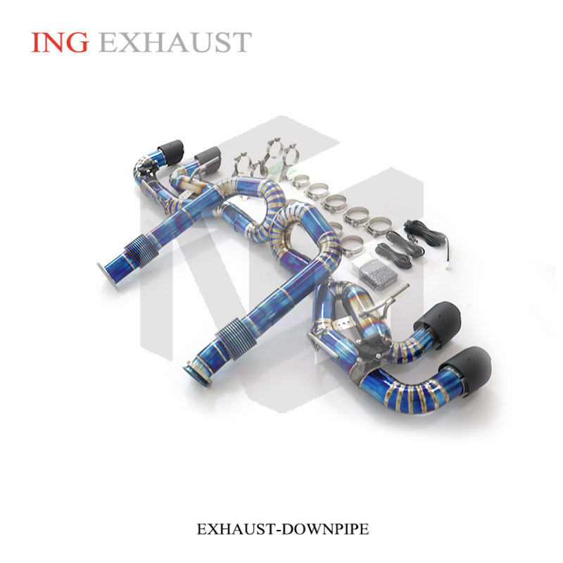 ING new items titanium alloy Catback exhaust muffler with valve fit for Corvette C8 6.2 Titanium alloy Exhaust