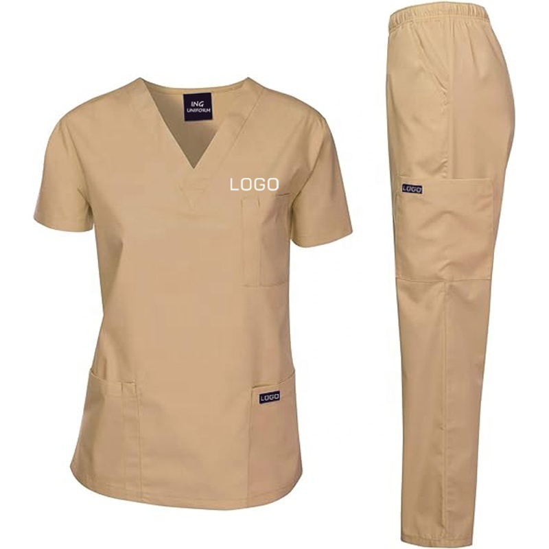 Wholesale Custom Stretch Breathable Women Sets Nursing Scrubs Uniformes De Enfermera Para Hospital Scrubs Uniforms Sets Woven