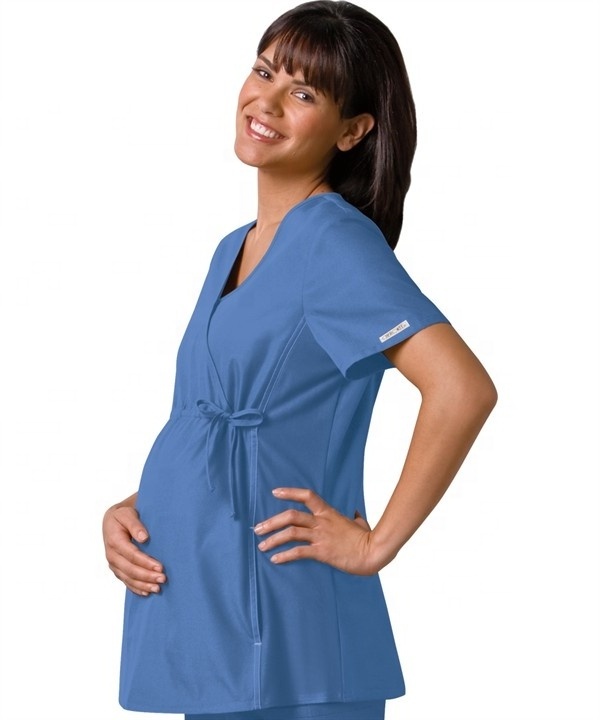 Wholesale Bulk Custom Female Hospital Medical Scrub Uniform Women Wrapped Nurse Maternity Scrubs Top