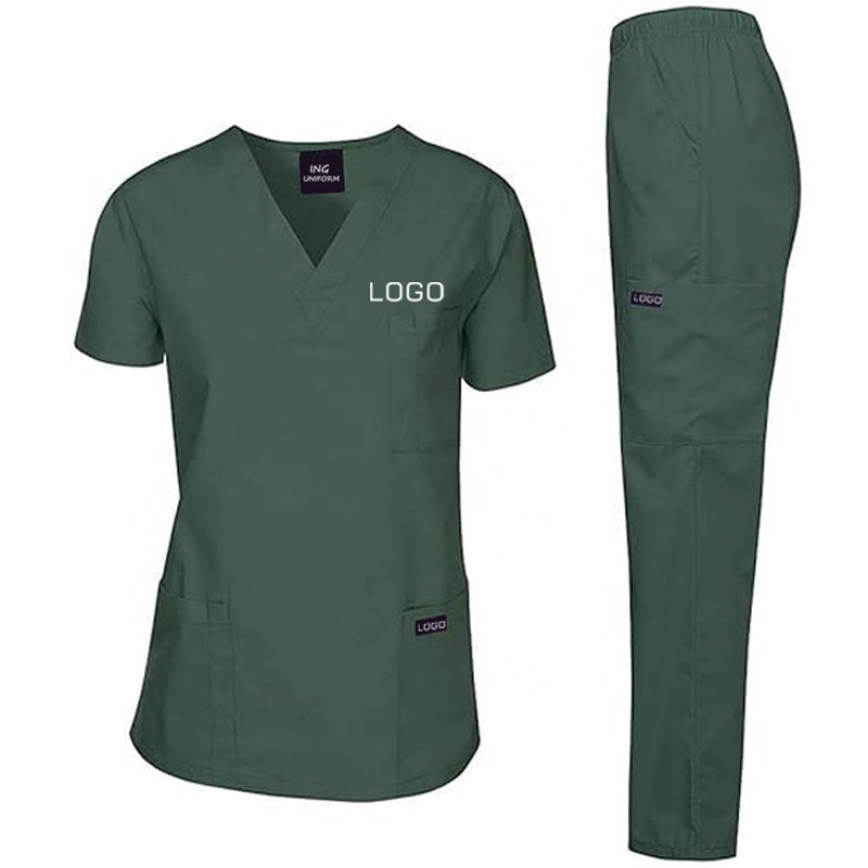 Wholesale Custom Stretch Breathable Women Sets Nursing Scrubs Uniformes De Enfermera Para Hospital Scrubs Uniforms Sets Woven