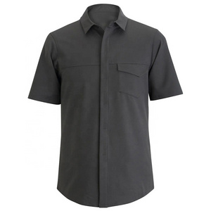 Men's Hotel Restaurant Uniform Top Casino Fly Front Placket Curved Hem Various Size and Colors Uniform Work Shirt