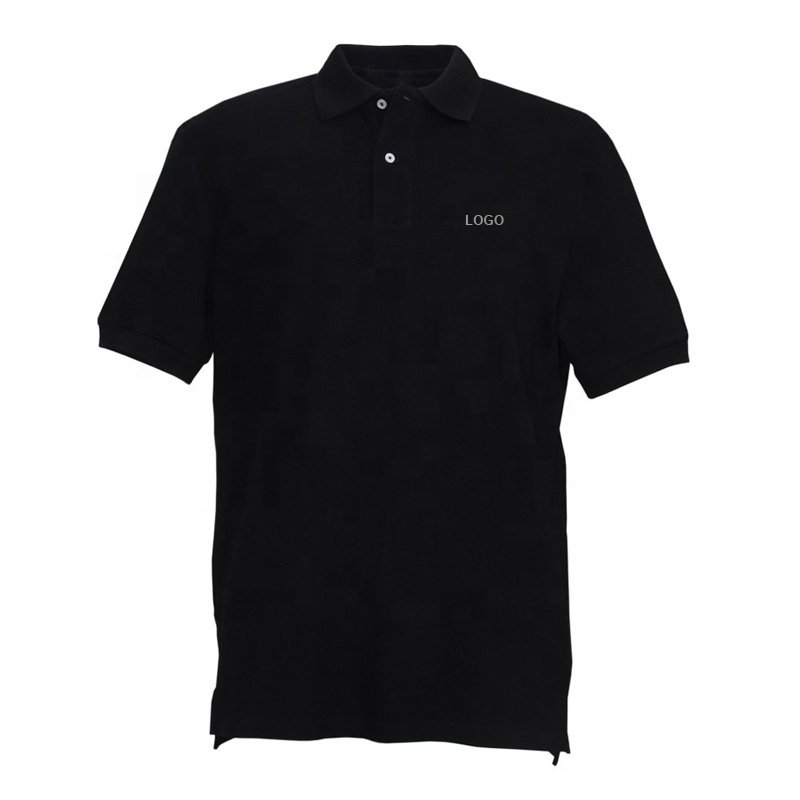 High Quality Men's Classic Fit Blank Pique Cotton Work Uniform Polo Shirt with Custom Logo Embroidery