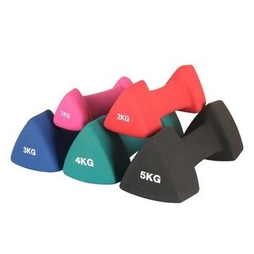 Custom Logo Triangle Dumbbells Color 1 2 3 4 5 KG LB Weights Plastic Dip Dumbbell