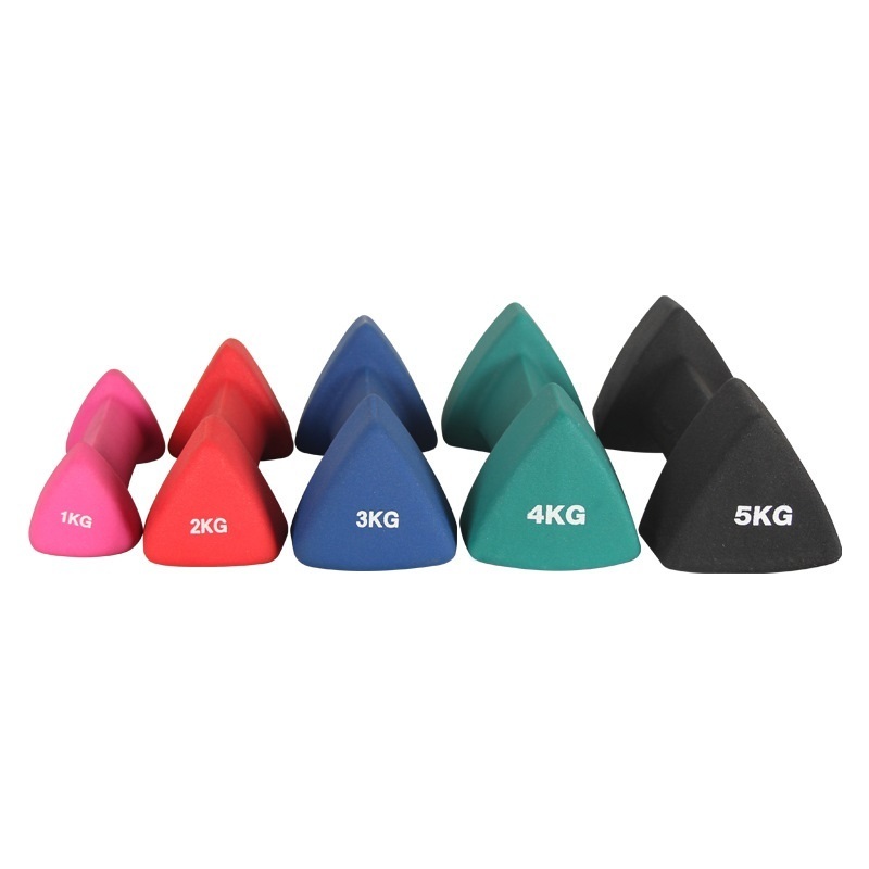 Custom Logo Triangle Dumbbells Color 1 2 3 4 5 KG LB Weights Plastic Dip Dumbbell