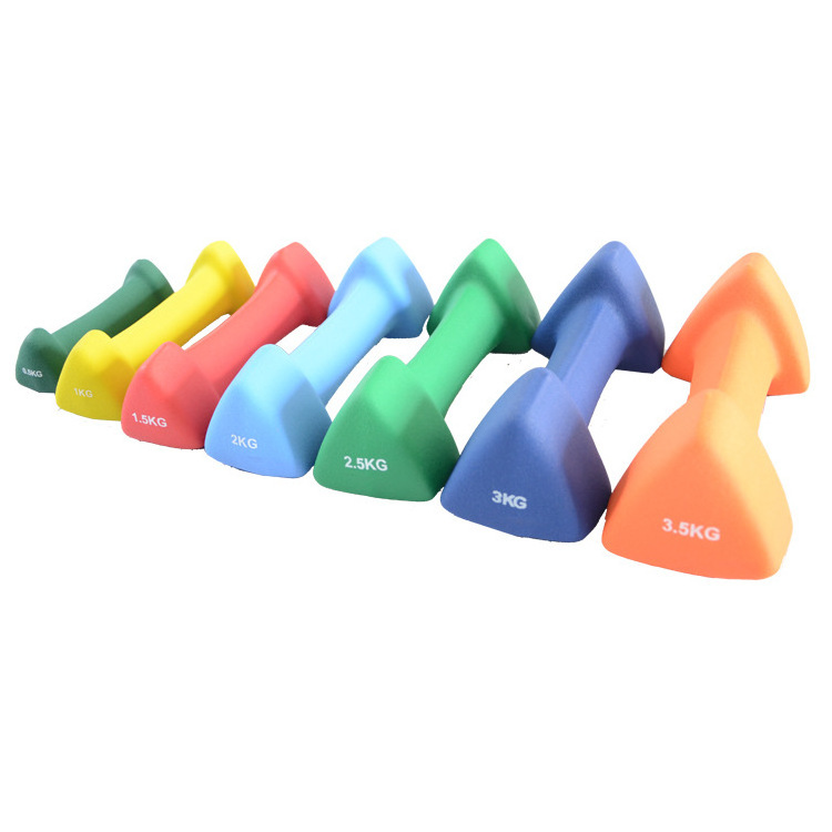 Custom Logo Triangle Dumbbells Color 1 2 3 4 5 KG LB Weights Plastic Dip Dumbbell