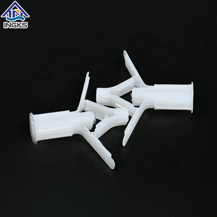 PE PP PVC Plastic Winged Butterfly Toggle Anchors Gypsum Board Anchor Wall Plug with Metal Nail Screws