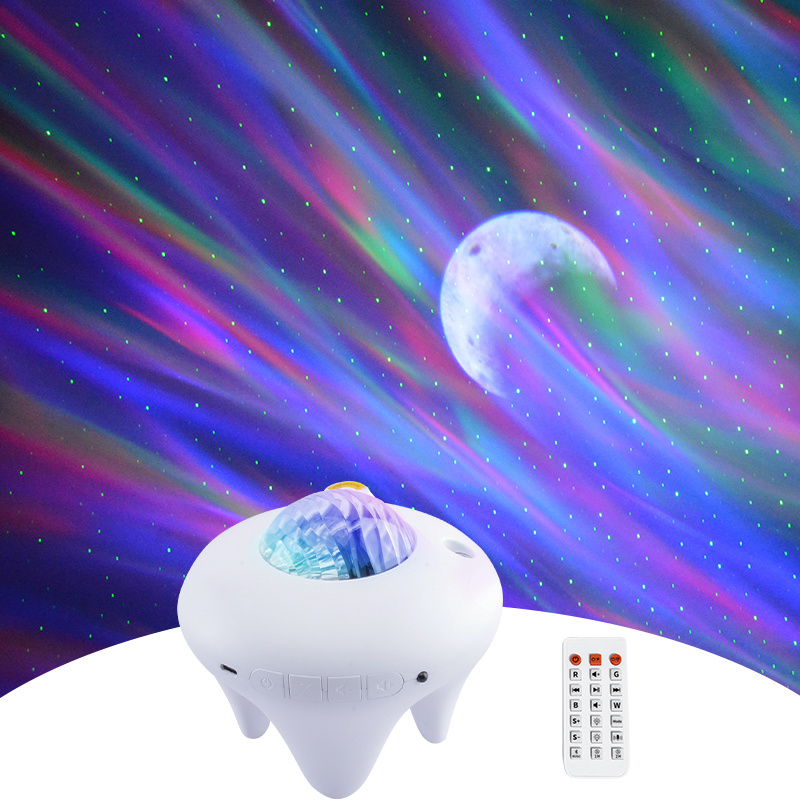 Hot selling smart aurora galaxy led night light for kids room baby white noise machine with  moon pattern light decoration