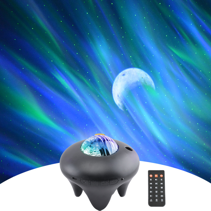 Hot selling smart aurora galaxy led night light for kids room baby white noise machine with  moon pattern light decoration