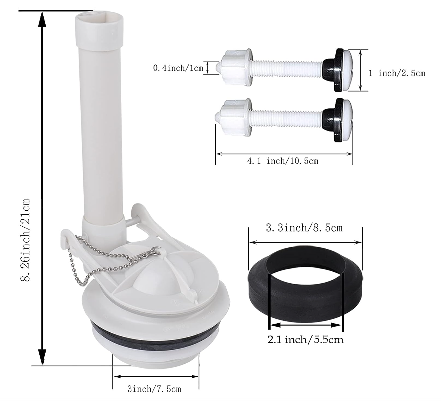 Fix For TOTO Flush Toilet Drain Valve Repair Accessories 3-Inch with Tank Screws, Suitable for Repairing Multiple Toilet Models