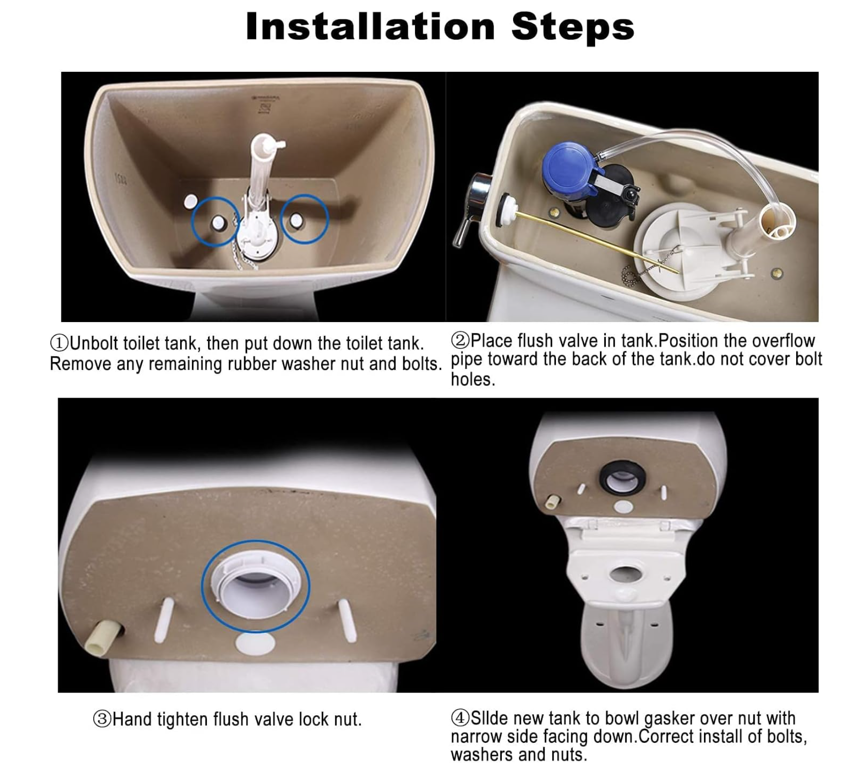 Fix For TOTO Flush Toilet Drain Valve Repair Accessories 3-Inch with Tank Screws, Suitable for Repairing Multiple Toilet Models