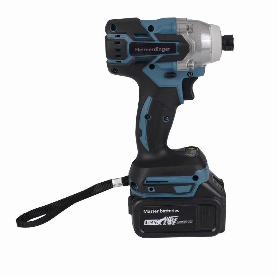 rechargeable Electric cordless and brushless impact drill driver with one 18V 4.0Ah Lithium ion Battery