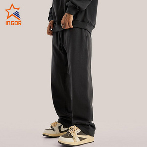 Wholesale High Quality Custom Label 100% Cotton Straight Leg Baggy Men Sweatpants