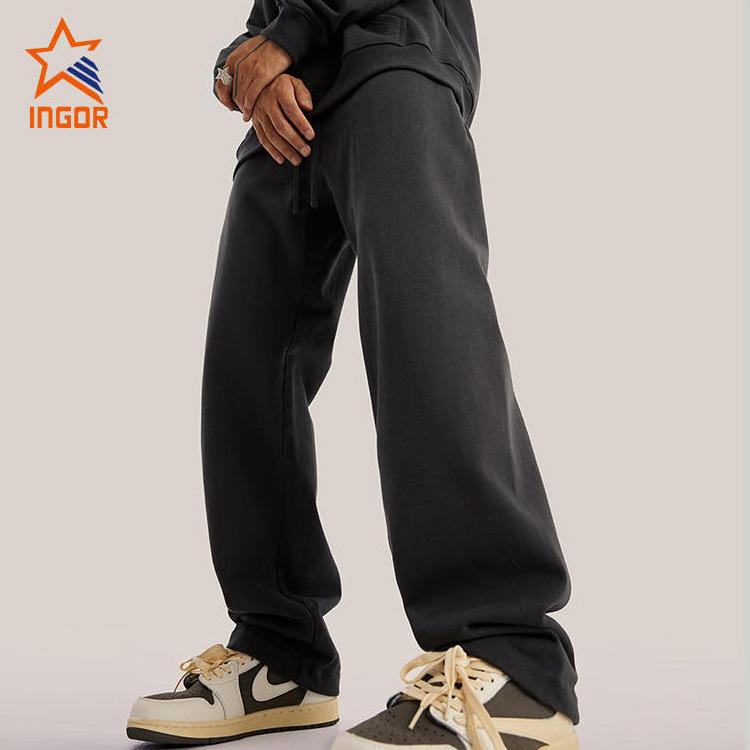 Wholesale High Quality Custom Label 100% Cotton Straight Leg Baggy Men Sweatpants